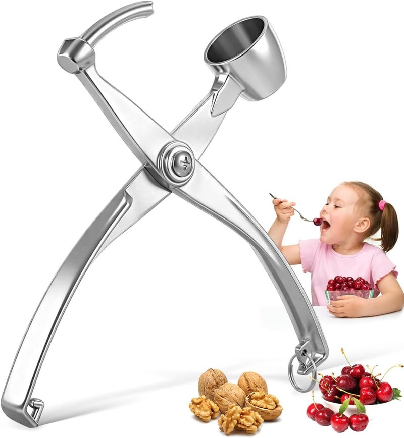Veemoon Heavy Duty Cherry Pitter & Olive Corer Tool - Stainless Steel Cherry Pit Remover for Efficient & Olive Pitting - for Making Jam and Dishes - Image 1